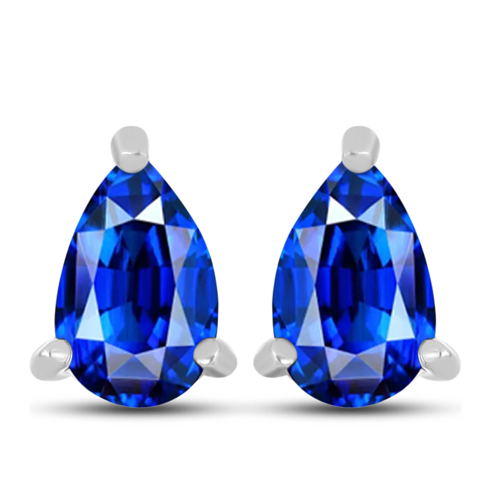 Silberohrringe mit australischem blauem Saphir