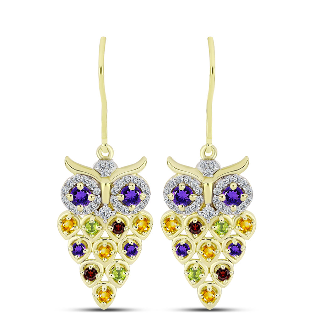 Goldplattierte Silberohrringe mit marokkanischem Amethyst