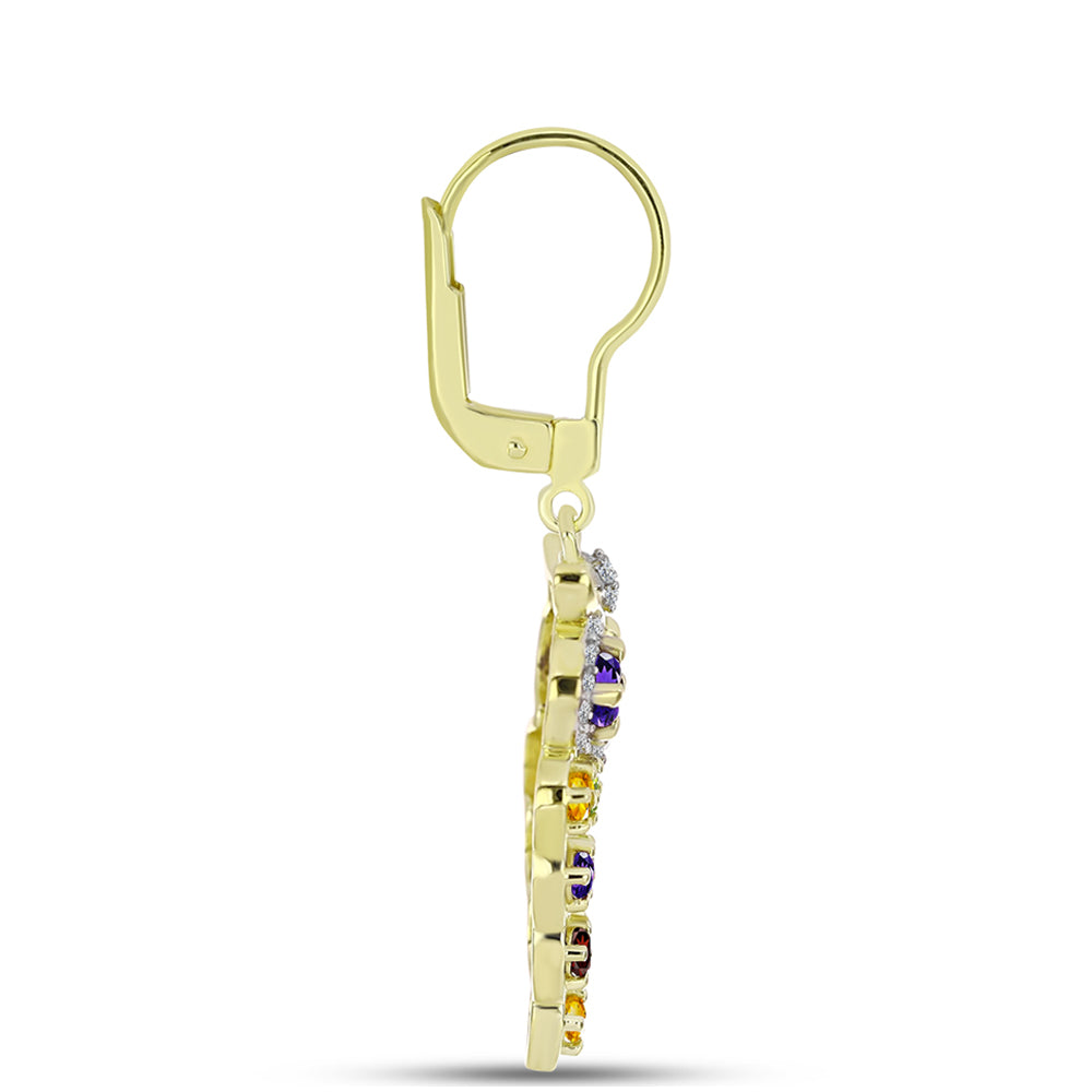 Goldplattierte Silberohrringe mit marokkanischem Amethyst 2 
