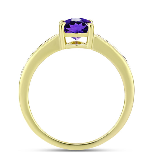 Goldplattierter Silberring mit marokkanischem Amethyst