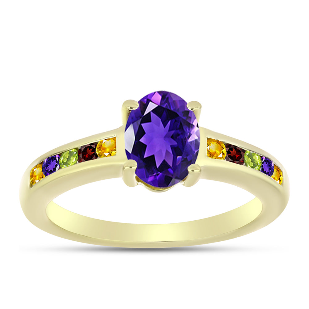 Goldplattierter Silberring mit marokkanischem Amethyst 3 