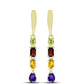 Goldplattierte Silberohrringe mit marokkanischem Amethyst und Zitrin aus dem Ural