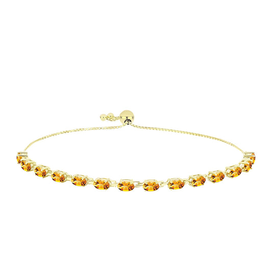 Goldplattiertes Silberarmband mit goldfarbenem Rio Zitrin