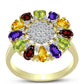 Goldplattierter Silberring mit marokkanischem Amethyst und Zitrin aus dem Ural