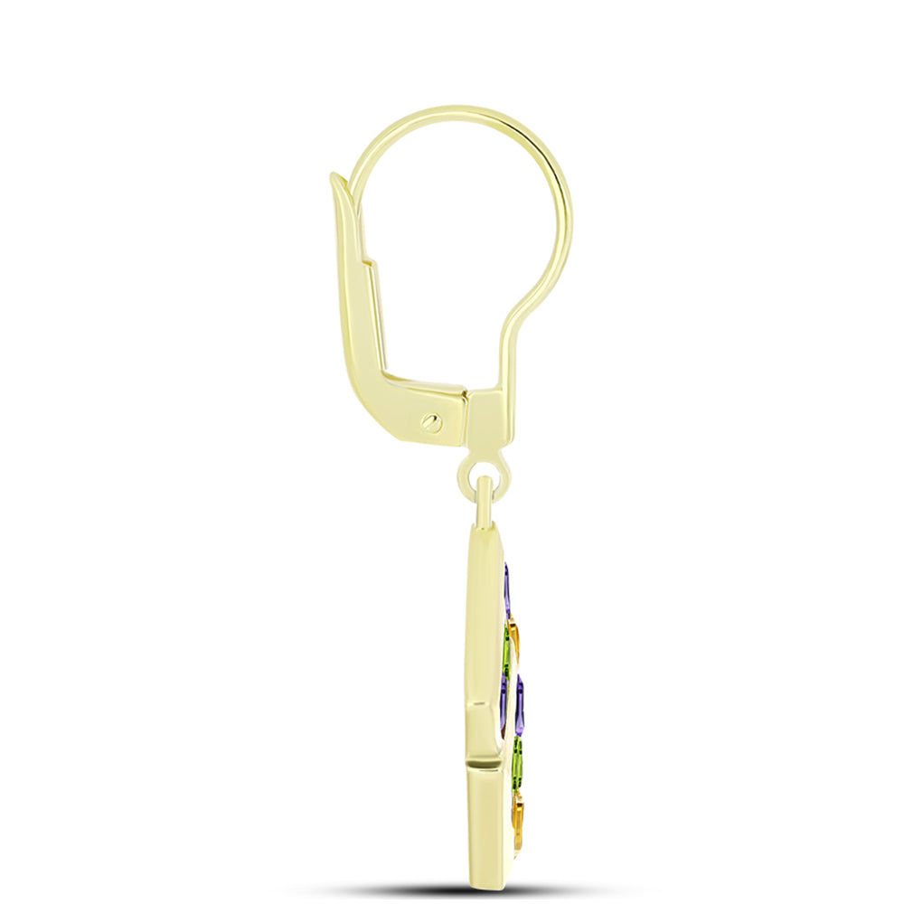 Goldplattierte Silberohrringe mit marokkanischem Amethyst und Zitrin aus dem Ural 2 