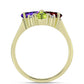 Goldplattierter Silberring mit marokkanischem Amethyst und Zitrin aus dem Ural