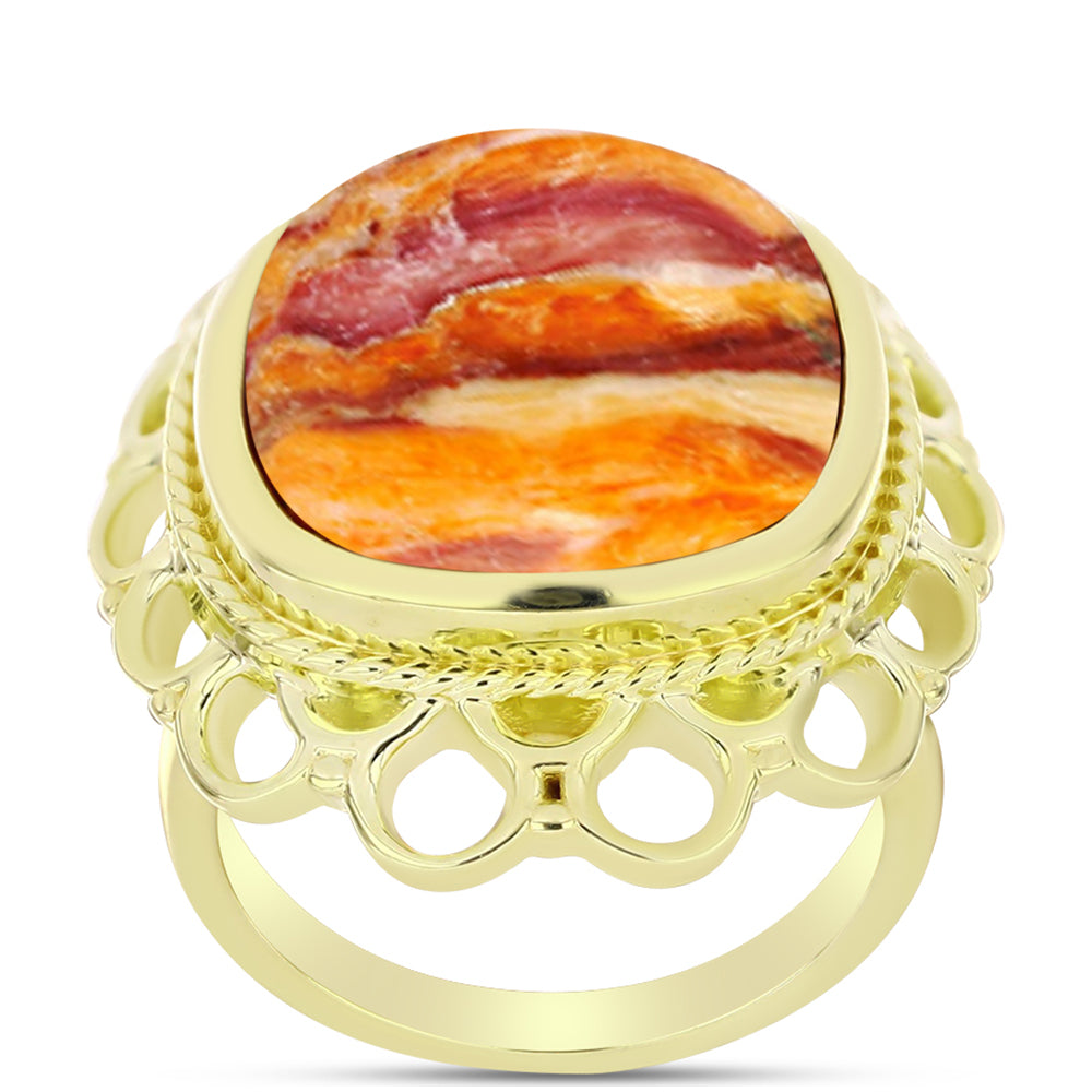 Goldplattierter Silberring mit Löwenpfoten-Jaspis 3 