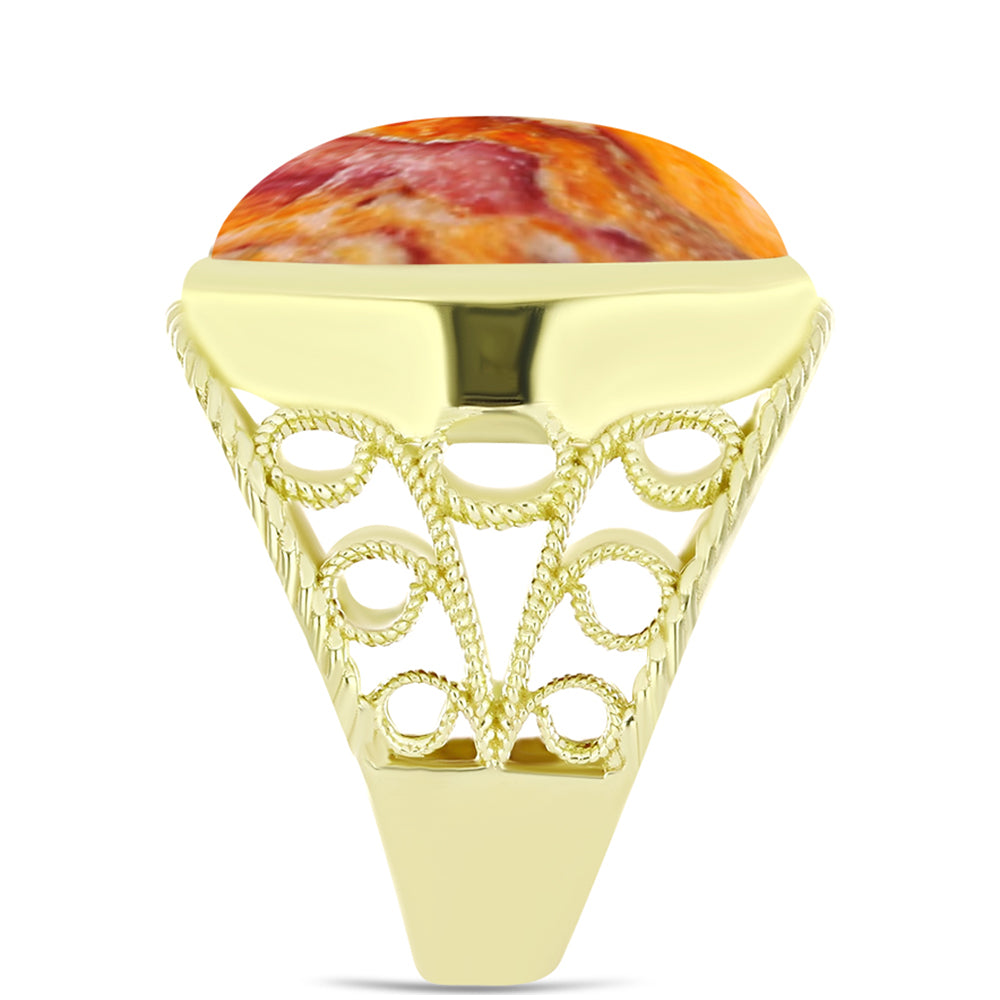 Goldplattierter Silberring mit Löwenpfoten-Jaspis 4 