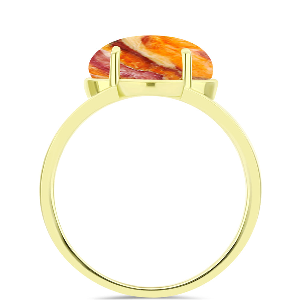 Goldplattierter Silberring mit Löwenpfoten-Jaspis 2 