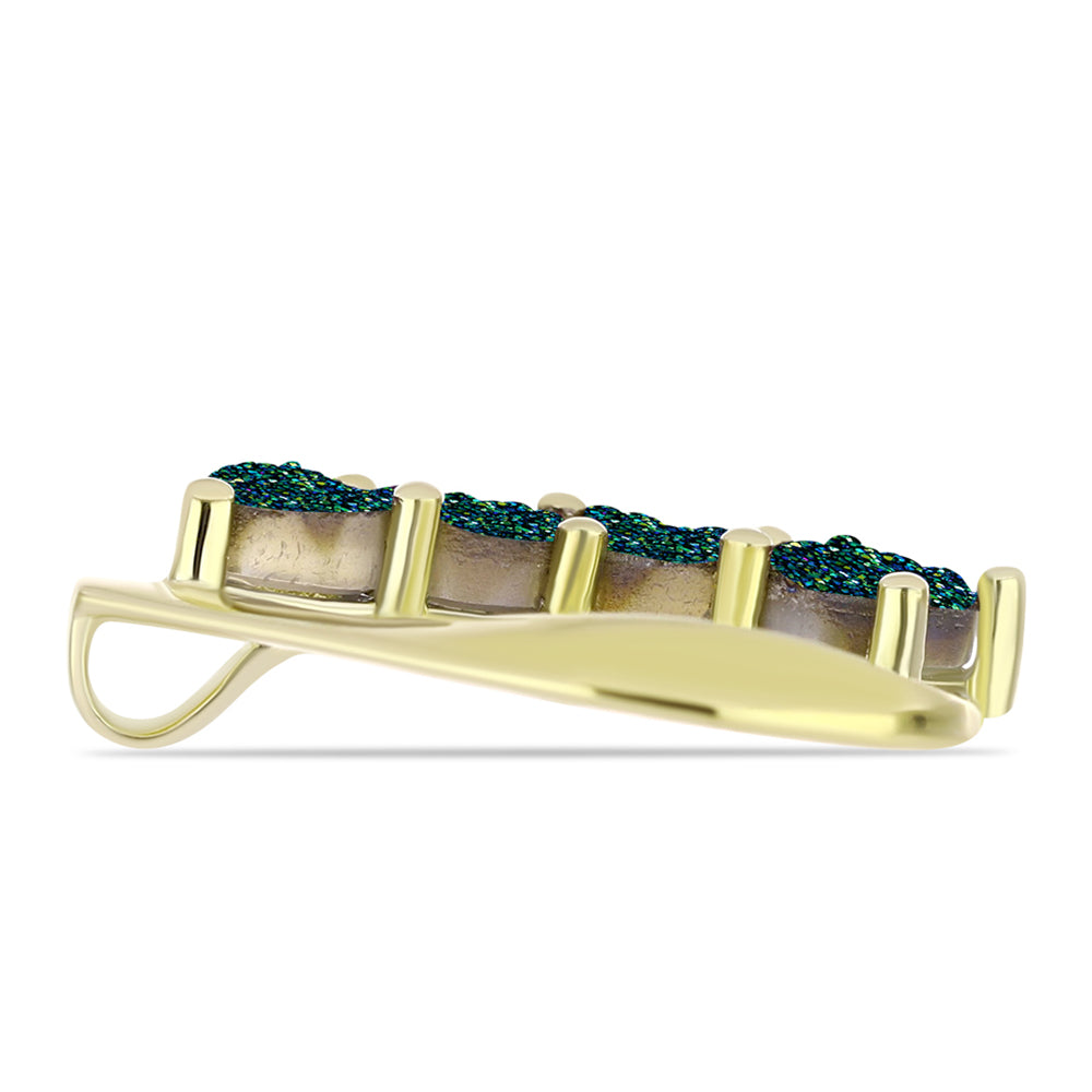 Goldplattierter Silberanhänger mit grüner Druse