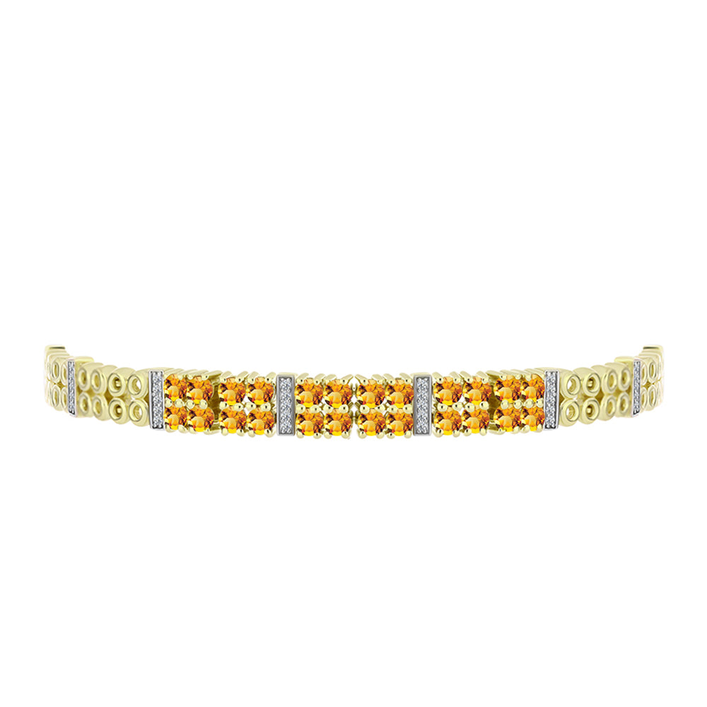 Goldplattiertes Silberarmband mit goldfarbenem Rio Zitrin und weißem Topas