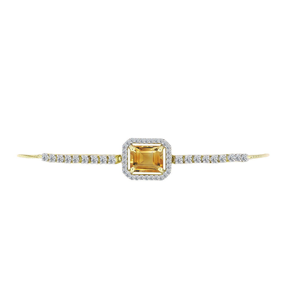 Goldplattiertes Silberarmband mit goldfarbenem Rio Zitrin und weißem Topas 2 
