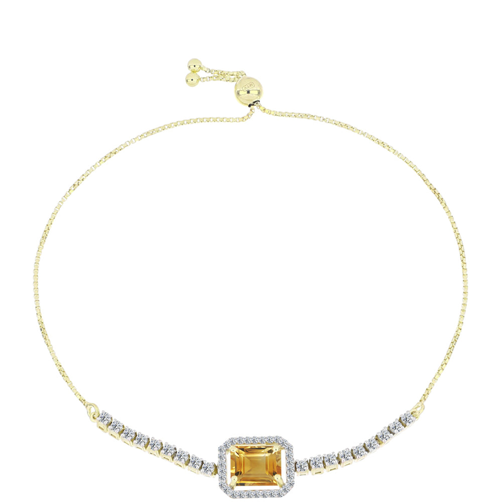 Goldplattiertes Silberarmband mit goldfarbenem Rio Zitrin und weißem Topas