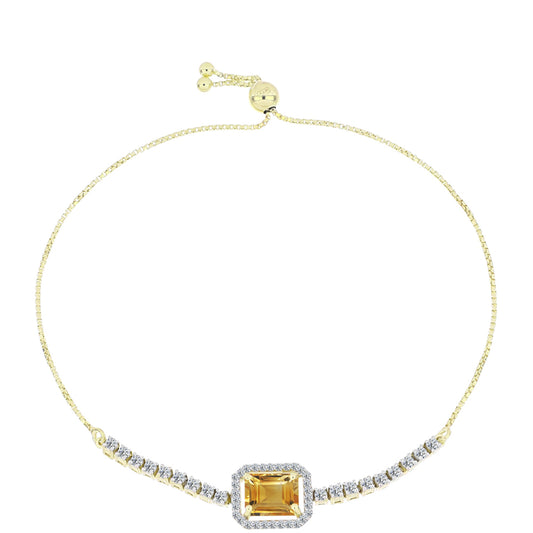 Goldplattiertes Silberarmband mit goldfarbenem Rio Zitrin und weißem Topas
