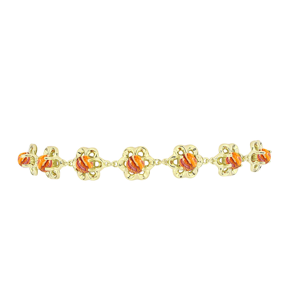 Goldplattiertes Silberarmband mit Löwenpfoten-Jaspis 2 