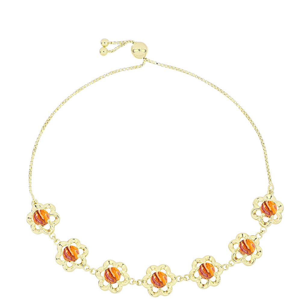 Goldplattiertes Silberarmband mit Löwenpfoten-Jaspis 1 