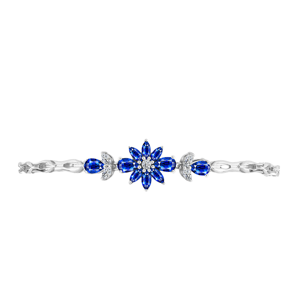 Silberarmband mit australischem blauem Saphir und weißem Topas