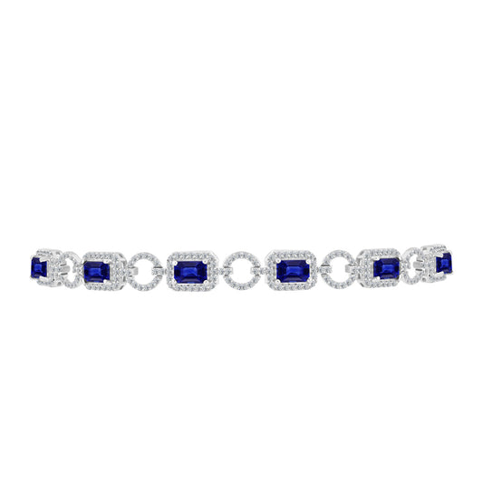 Silberarmband mit australischem blauem Saphir und weißem Topas
