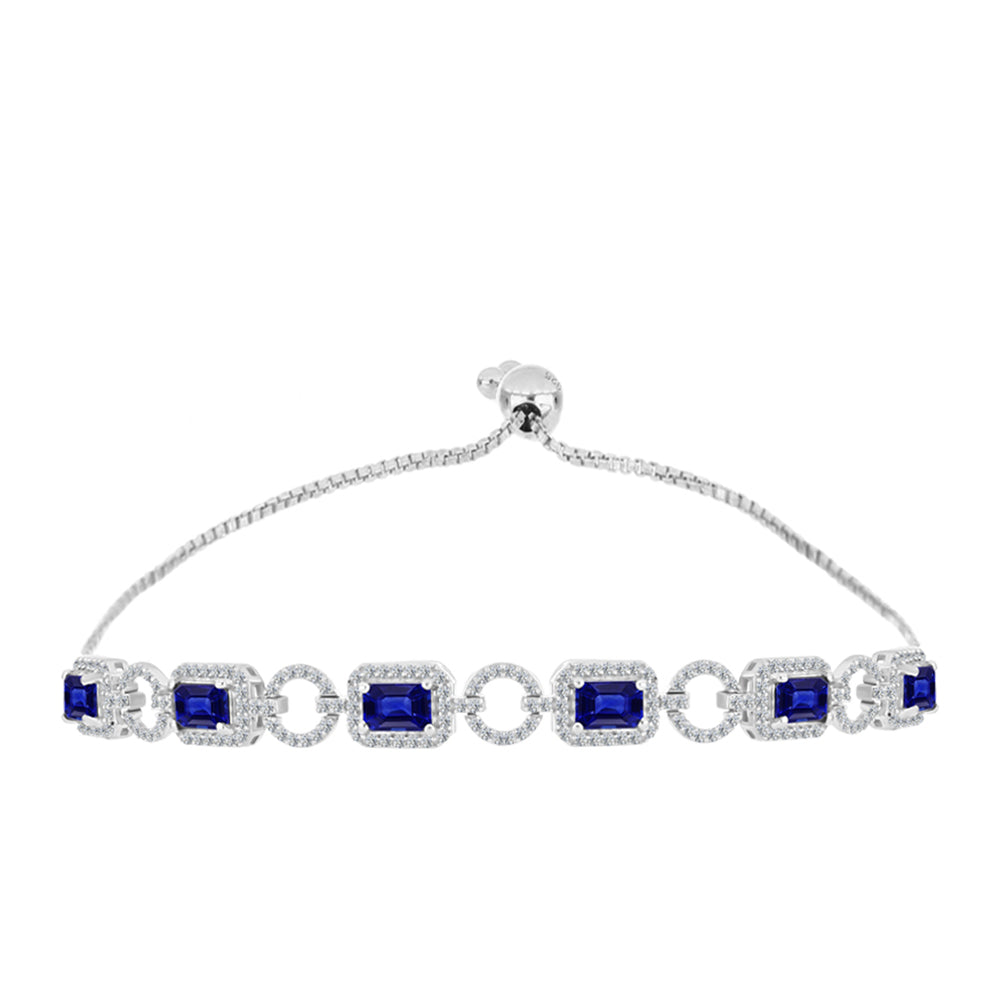 Silberarmband mit australischem blauem Saphir und weißem Topas