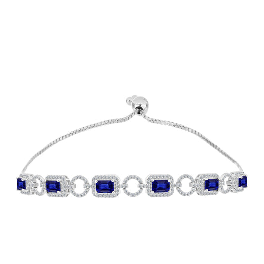 Silberarmband mit australischem blauem Saphir und weißem Topas