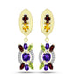 Goldplattierte Silberohrringe mit marokkanischem Amethyst und Zitrin aus dem Ural