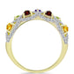 Goldplattierter Silberring mit marokkanischem Amethyst und Zitrin aus dem Ural