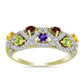 Goldplattierter Silberring mit marokkanischem Amethyst und Zitrin aus dem Ural