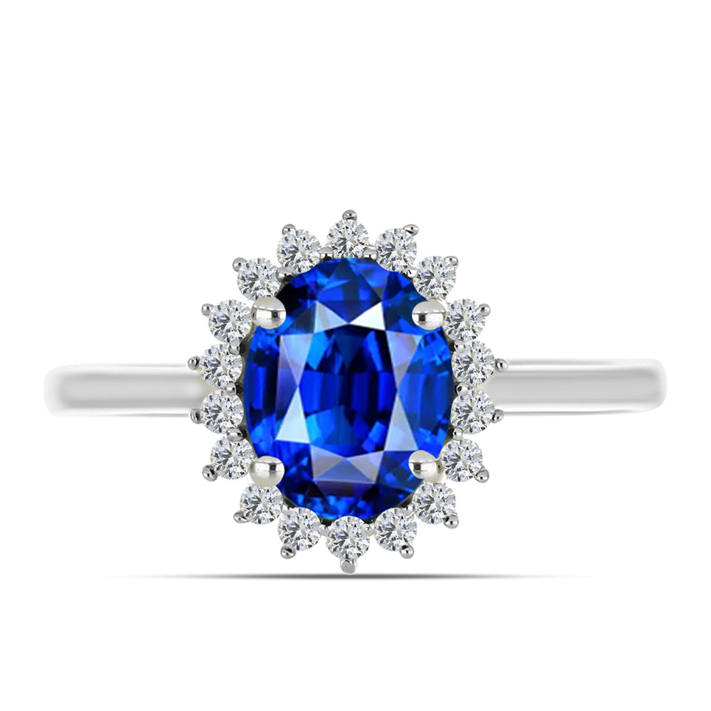 Silberring mit australischem blauem Saphir und weißem Topas 1 