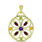 Goldplattierter Silberanhänger mit marokkanischem Amethyst und Zitrin aus dem Ural