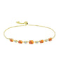 Goldplattiertes Silberarmband mit Löwenpfoten-Jaspis und weißem Topas
