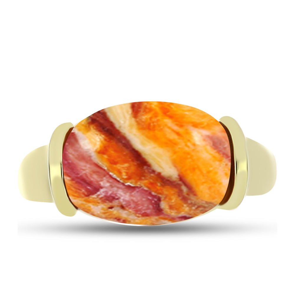 Goldplattierter Silberring mit Löwenpfoten-Jaspis