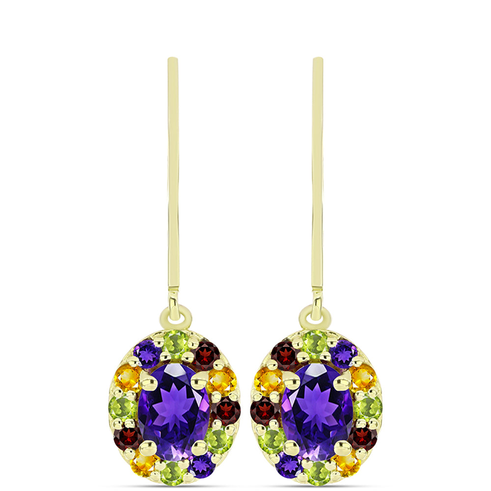Goldplattierte Silberohrringe mit marokkanischem Amethyst 1 