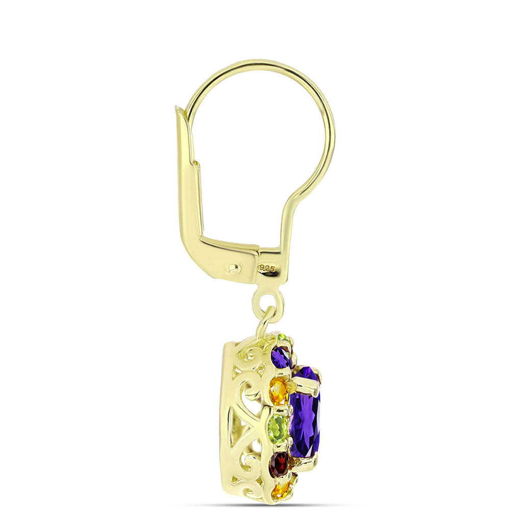 Goldplattierte Silberohrringe mit marokkanischem Amethyst