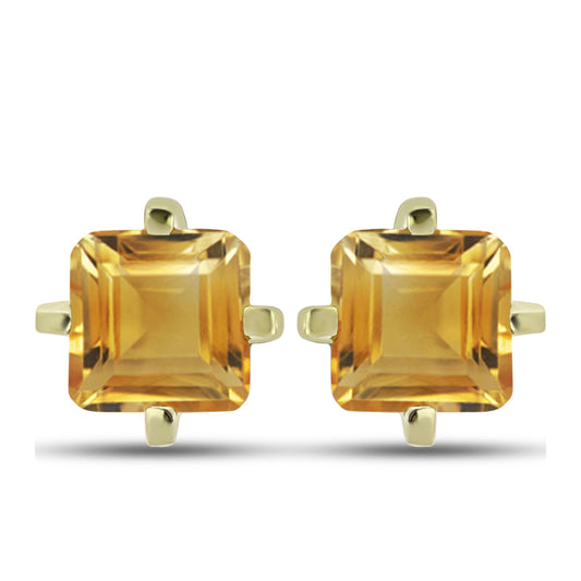 Goldplattierte Silberohrringe mit goldfarbenem Rio Zitrin