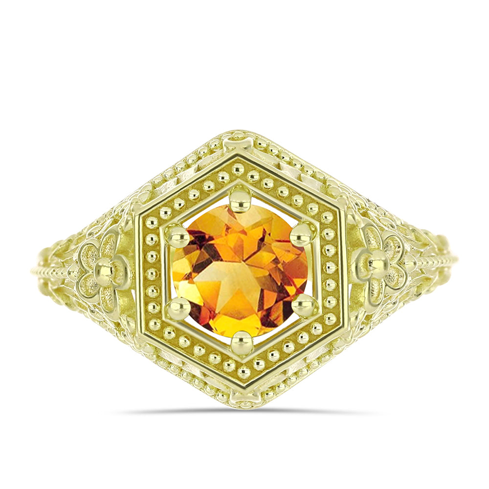 Goldplattierter Silberring mit goldfarbenem Rio Zitrin 1 