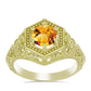 Goldplattierter Silberring mit goldfarbenem Rio Zitrin