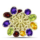 Goldplattierter Silberring mit marokkanischem Amethyst und Zitrin aus dem Ural