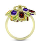 Goldplattierter Silberring mit marokkanischem Amethyst und Zitrin aus dem Ural