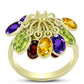 Goldplattierter Silberring mit marokkanischem Amethyst und Zitrin aus dem Ural