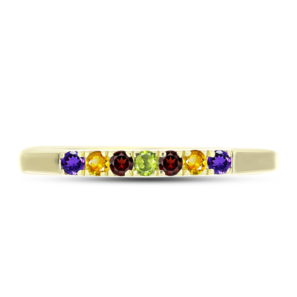 Goldplattierter Silberring mit marokkanischem Amethyst und Zitrin aus dem Ural 2 