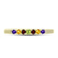 Goldplattierter Silberring mit marokkanischem Amethyst und Zitrin aus dem Ural