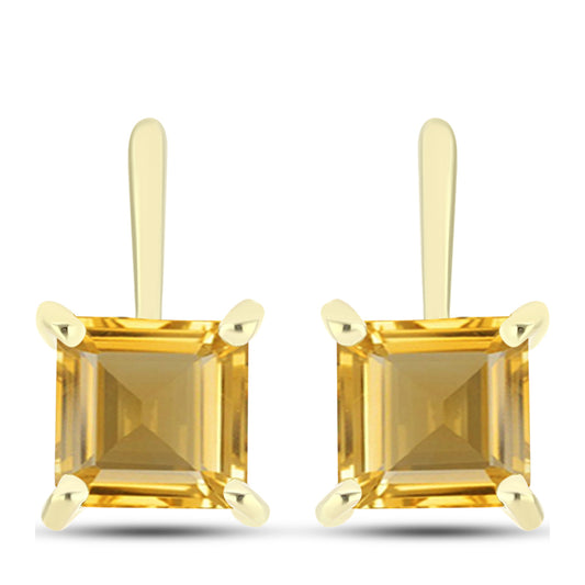Goldplattierte Silberohrringe mit goldfarbenem Rio Zitrin