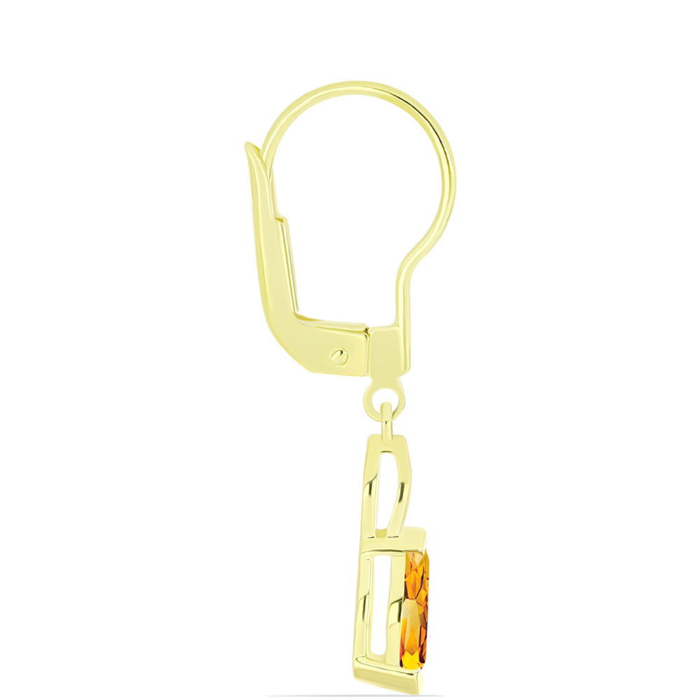 Goldplattierte Silberohrringe mit goldfarbenem Rio Zitrin 2 