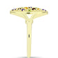 Goldplattierter Silberring mit marokkanischem Amethyst und Zitrin aus dem Ural