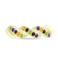 Goldplattierter Silberring mit marokkanischem Amethyst und Zitrin aus dem Ural