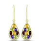 Goldplattierte Silberohrringe mit marokkanischem Amethyst und Zitrin aus dem Ural
