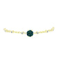 Goldplattiertes Silberarmband mit grüner Druse und weißem Topas