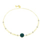 Goldplattiertes Silberarmband mit grüner Druse und weißem Topas