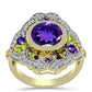 Goldplattierter Silberring mit marokkanischem Amethyst und Zitrin aus dem Ural