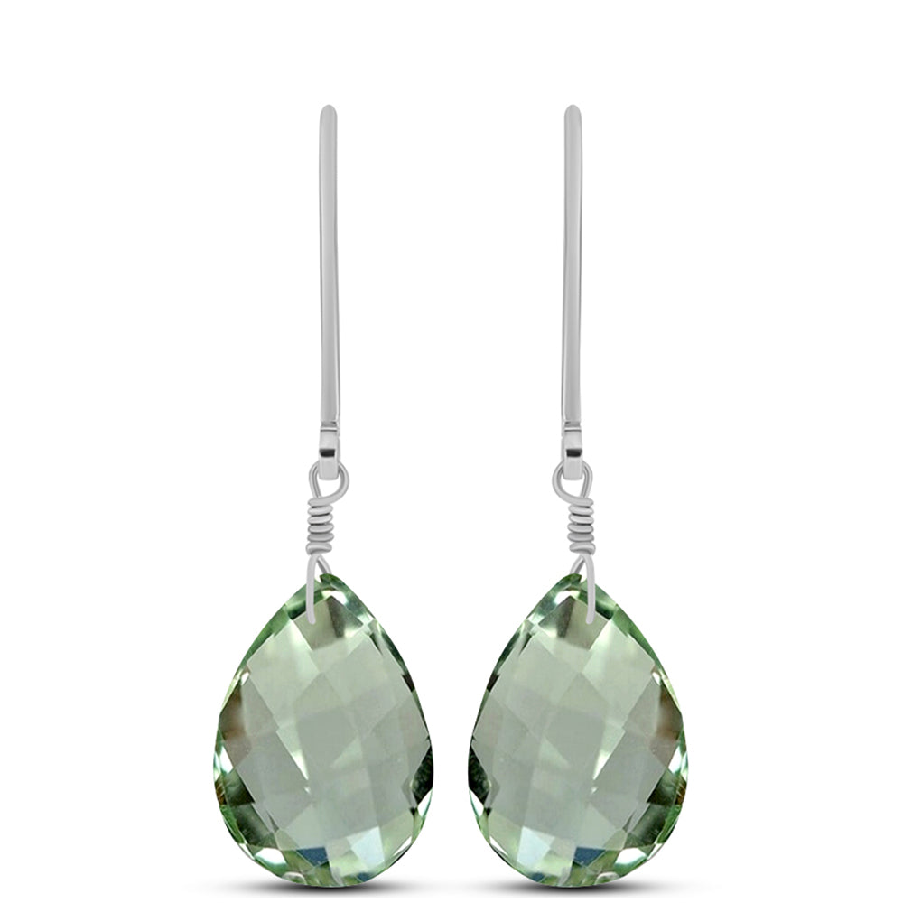 Silberohrringe mit grünem Amethyst